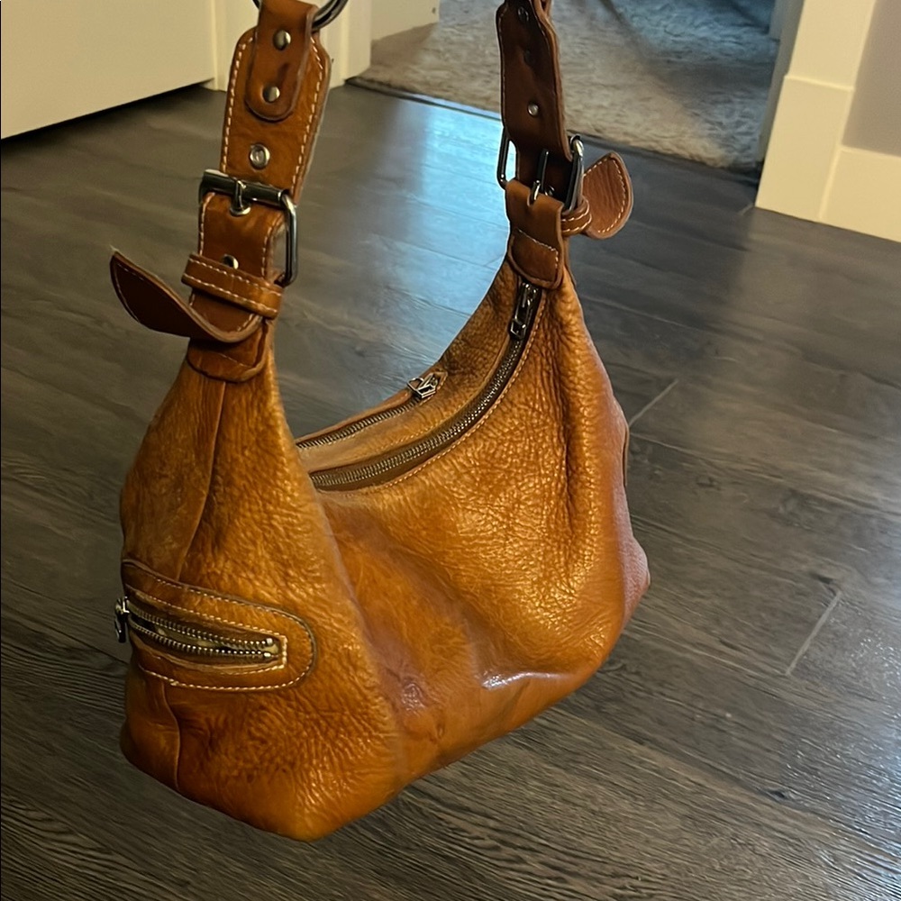Roots vintage soft Tan Leather Shoulder Bag